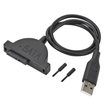 Кабель-адаптер USB 2.0 Slimline Slim SATA 7 + 6, 13-контактный адаптер + винты