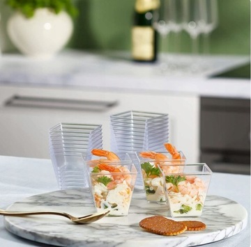 Десертные стаканчики, контейнеры 120мл, 10 шт, прозрачные пирамидки для десертов