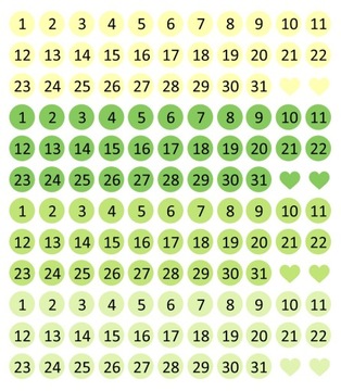 Naklejki do Planera Kalendarza Plannera Daty, Liczby, 8 mm