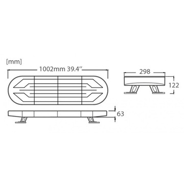 BELKA OSTRZEGAWCZA LED 100cm POMOC DROGOWA NA DACH
