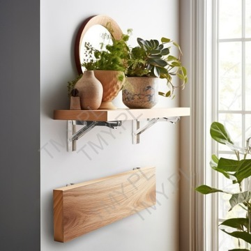 2x СКЛАДНАЯ ОПОРА ДЛЯ ПОЛКИ НА СТОЛЕ, ПРОЧНЫЙ УГОЛ, НЕРЖ. СТАЛЬ 300 ММ