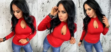 Сексуальная блузка LipMar с воротником стойкой, вырезом XL 42