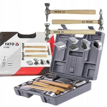 НАБОР YATO молоток жестянщика 7 шт. Ручки из гикори + формы
