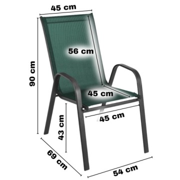 4x САДОВЫЙ СТУЛ, БАЛКОН-ТЕРРАСА, КРЕСЛО, СОВРЕМЕННАЯ ЗЕЛЕНАЯ МЕБЕЛЬ