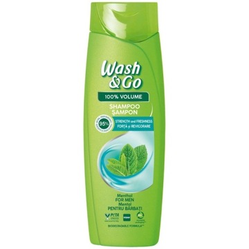 Wash&Go Szampon Menthol do włosów dla mężczyzn Siła i świeżość 360ml