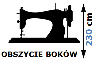 Usługa obszycia 2 boków firany o wys. 230cm