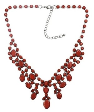 Fashion Red Green Coffee Resin Beaded Statement Necklaces for Women Bohemia