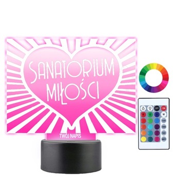 Lampka Nocna 3D LED Sanatorium Miłości Imię Grawer
