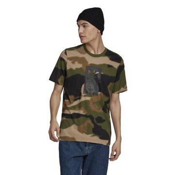 T-shirt Męski adidas GN1863 CAMO AOP TONGUE Zielony M