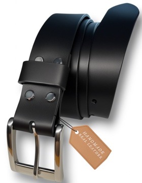 Pasek męski skórzany skóra naturalna klamra stal nierdzewna stainless steel