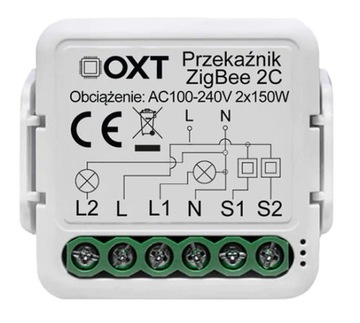 Мини-релейный модуль OXT 2 цепи ZigBee TUYA