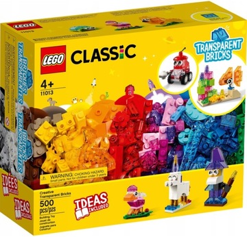 LEGO Classic 11013 Przezroczyste Klocki 500 el. 4+