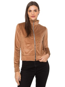 Welurowa BLUZA DAMSKA rozpinana kieszenie - L/XL