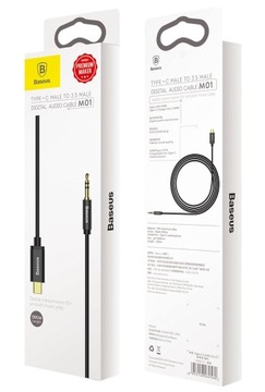 ВСПОМОГАТЕЛЬНЫЙ КАБЕЛЬ BASEUS USB-C TYPE-C, АУДИОКАБЕЛЬ С МИНИ-ДЖЕКОМ 3,5 ММ, ДЛИНА 1,2 М, 120 СМ