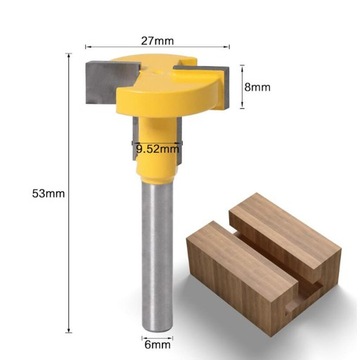 Carbide 6mm Shank T Typ Dłutowanie do drewna Frez