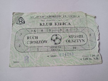 RUCH CHORZÓW - STOMIL OLSZTYN 21-08-1998