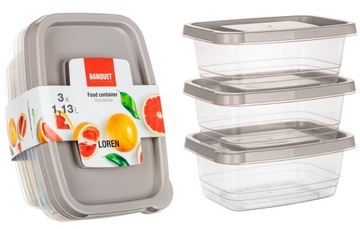 3 SZTUKI ZESTAW PLASTIKOWYCH POJEMNIKÓW NA ŻYWNOŚĆ