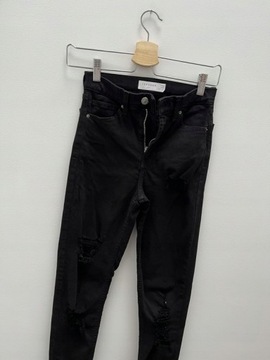 Topshop jamie spodnie jeans rurki DZIURY 25 36
