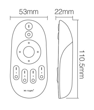 ПУЛЬТ ДИСТАНЦИОННОГО УПРАВЛЕНИЯ Mi.Light 4 ЗОНЫ, МОНО CCT FUT007