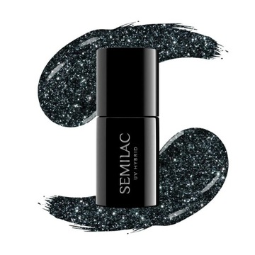 Semilac Lakier hybrydowy Czarny z drobinkami 096 Starlight Night 7ml