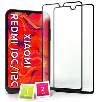2-pak Szkło Hartowane do Xiaomi Redmi 10c / 12c Pełne Na cały ekran 5D 9H