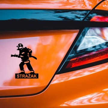 Автомобильная наклейка ПОЖАРНЫЙ ПОЖАРНАЯ ДЕПАРТАМЕНТ - размер 14х10 см Однотонная