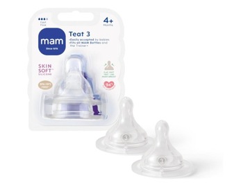 MAM BABY SMOCZEK SILIKON DO BUTELKI 4 M+ ROZ.3 x2