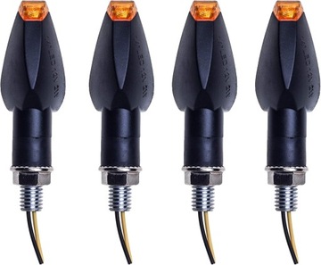 4 указателя поворота для мотоциклов, одобрение QUADA, 12 В, Дымчато-черный, 14 светодиодов.