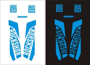 REBA ROCK SHOX синие наклейки на амортизатор
