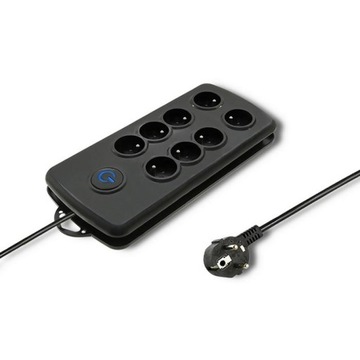 Listwa przeciwprzepięciowa Qoltec 8 gniazd 2.5m (czarna)