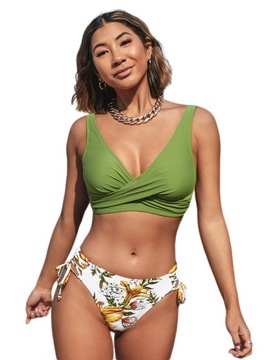 STRÓJ KĄPIELOWY DWUCZĘSCIOWY BIKINI WIĄZANIE XL