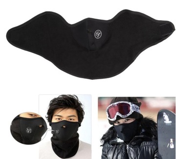 Универсальная термоактивная черная неопреновая маска-балаклава-мотор.
