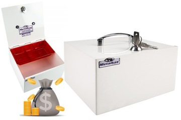 PREMIUM METALOWA KASETKA KASETA SEJF PIENIĄDZE BILON KLUCZE METALKAS MG-K5
