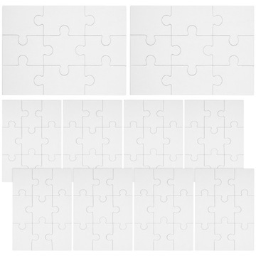 PUZZLE DO ZAPISANIA BIAŁE DIY DREWNIANE DO MALOWANIA PUSTE