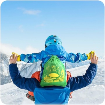 ŚLIZGACZ NA ŚNIEG DUŻY SANKI DMUCHANE KOŁO ŚLIZGANIA DINOZAUR + PLECACZEK