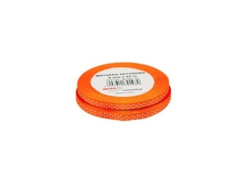 Стрічка атласна горошок помаранчева 2 шт. 6 мм x 22 м WSK6-25 Brewis