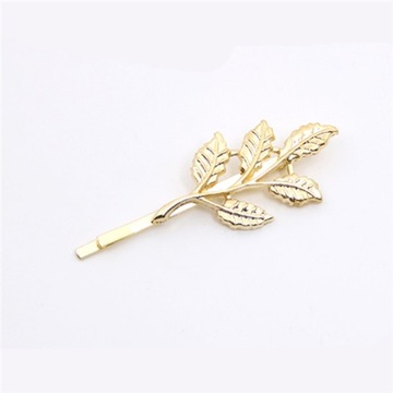 SPINKA DO WŁOSÓW złota wsuwka DO KOKA listek boho