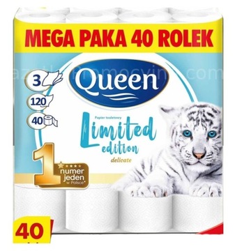 Туалетная бумага Queen MEGA трехслойная, 40 рулонов ХИТ