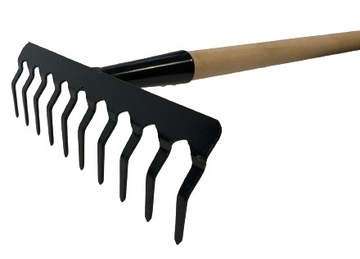 Grabie do ogrodu metalowe z trzonem drewnianym 10 ZĘBÓW PRODUKT POLSKI!