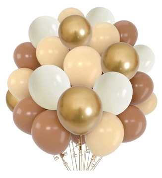 Bukiet balonów brązowo beżowych Rocznicę Ślubu Balony Boho Roczek Komunia