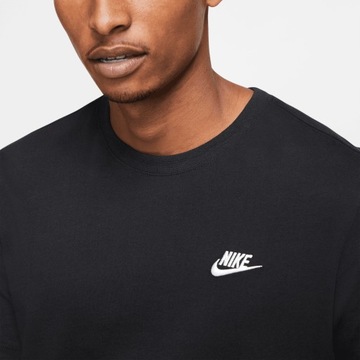 T-shirt koszulka męska okrągły dekolt Nike czarna haftowane logo rozmiar S