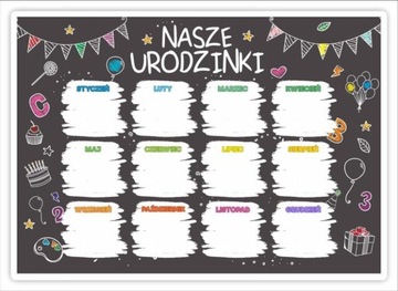 KALENDARZ URODZINOWY - TABLICA KREDOWA