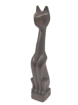 KOT czarny bardzo duży z drewna egzotycznego 58 cm