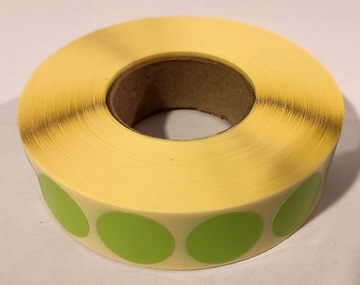 Этикетки самоклеящиеся, круги зеленые, диаметр 20мм, 2000 шт.