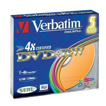 Płyty Verbatim DVD+RW 4.7GB 4x slim box 5szt.
