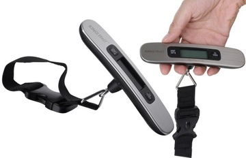 WAGA RĘCZNA BAGAŻOWA PODRÓŻNA WĘDKARSKA DO 50kg WAGI LCD + BATERIA