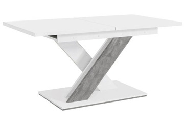 Stół rozkładany kuchenny biały mat beton 80 x 140 - 180 x 75 cm