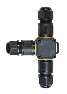 Wodoodporna mufa kablowa trzywlotowa ze złączem 3 torowym IP68 450V