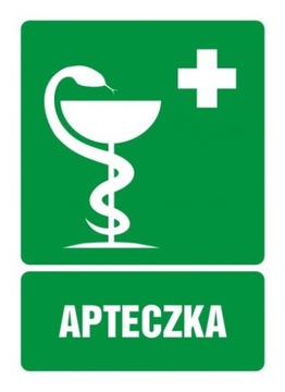Apteczka pierwszej pomocy naklejka znak 5,25x7,4