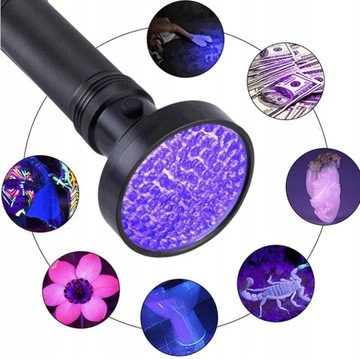 МОЩНЫЙ УФ-ФОНАРИК 100LED УЛЬТРАФИОЛЕТОВЫЙ 395NM + ОЧКИ